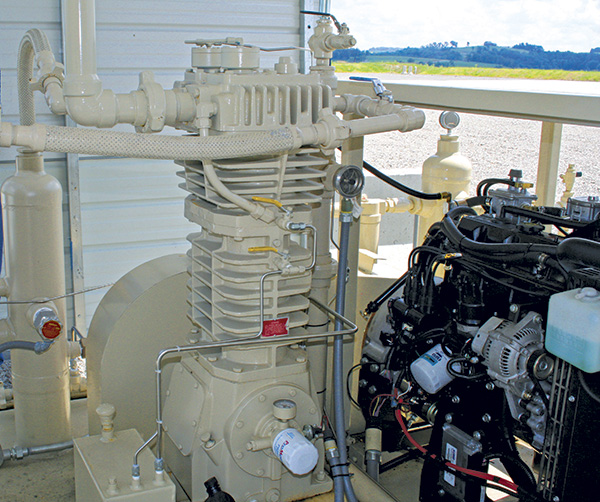 A reciprocating compressor in an oilfield application