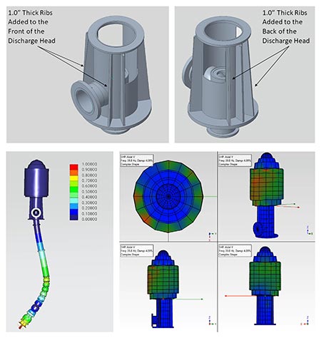 a modal analysis, a finite element analysis and structural modifications