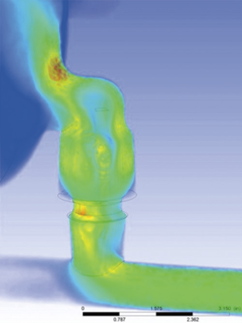 Inlet manifold check valve CFD