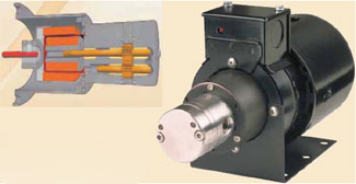 Figure 2. Miniature magnetically coupled external gear pump used in modular systems.