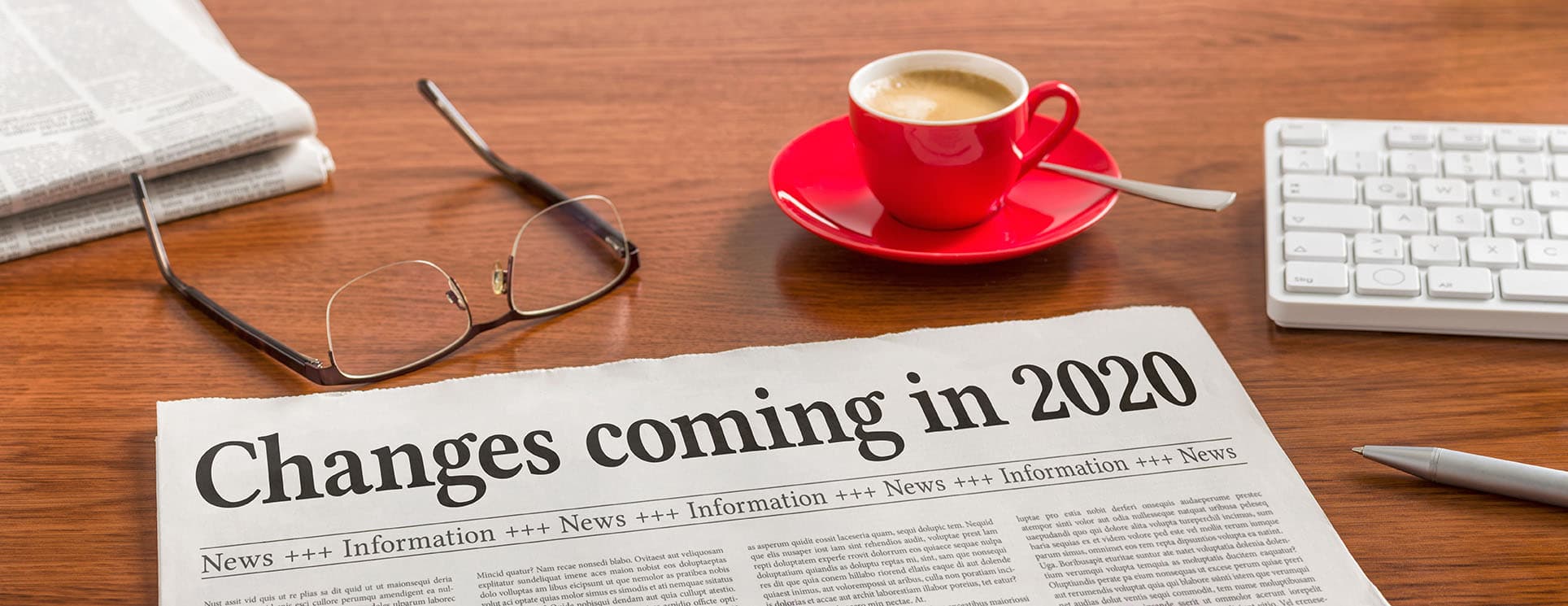 Newspaper with headline Changes Coming in 2020