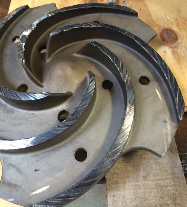 Image 1. This impeller was damaged after unscrewing from the shaft and turning against the pump casing. (Image courtesy of the author)