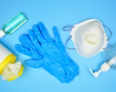 ppe face mask gloves sanitizer